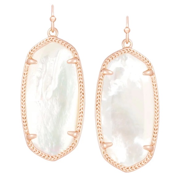 Kendra Scott Elle Rose Gold Drop Earrings in Ivory Mother-of-Pearl - Picture 3 of 8